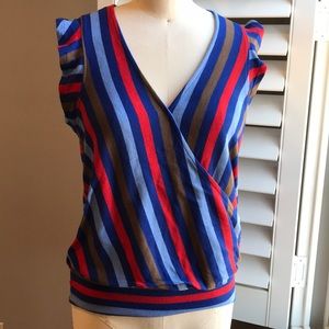 Anthropologie striped flutter sleeve sweater XS